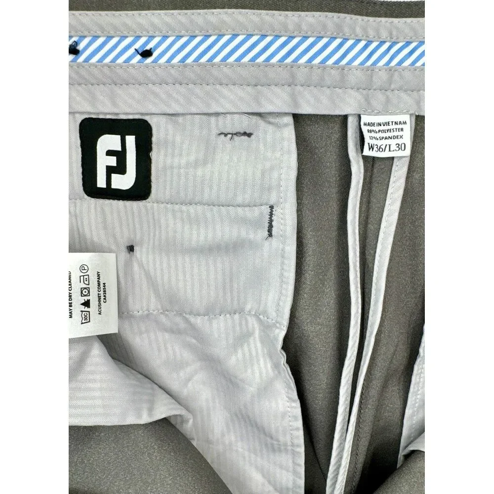 Footjoy Pants Mens Gray Athletic Fit Chino Golf Performance Stretch FJ‎ Sz 36x30